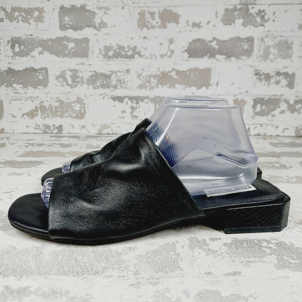 Steve Madden Black Leather Sandals